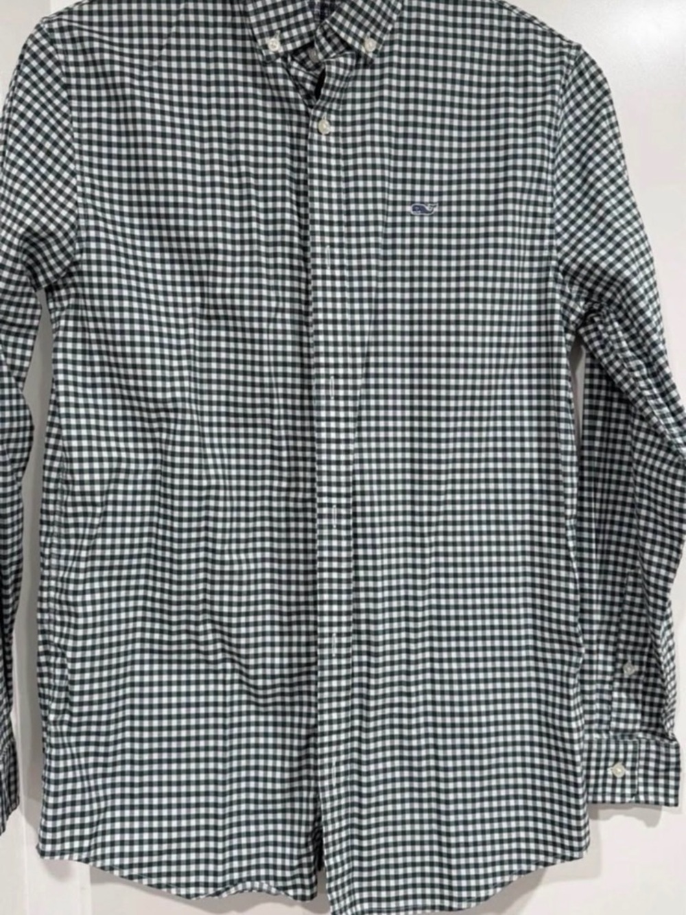 Vineyard Vines Green and White Gingham Button-Down Shirt